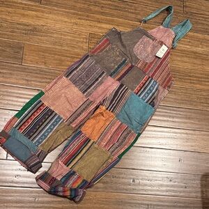 Colorful Kathmandu Imports Patchwork Overalls- NWT!